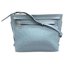 Borsa a tracolla in pelle Loewe Anagram blu Blu