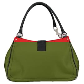 Christian Dior-Christian Dior Hardcore Shoulder Bag Canvas Silver Red Auth 100209-Silvery,Red