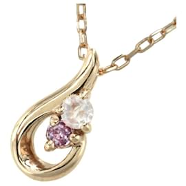 Autre Marque-Samantha Tiara K18PG Moonstone Necklace-Pink