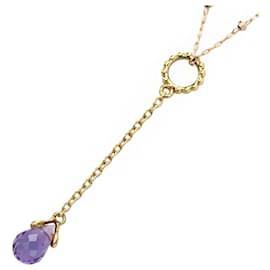 Autre Marque-K10YG Amethyst Pearl Necklace-Golden