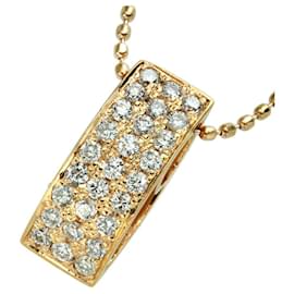 Autre Marque-K18YG Diamond Necklace Yellow Gold-Golden