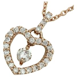 Autre Marque-K18PG Diamond Heart Necklace Pink Gold-Pink