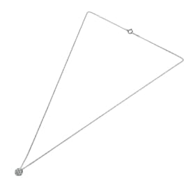 Autre Marque-Diamond Necklace Pt850/K18WG 7P-Silvery