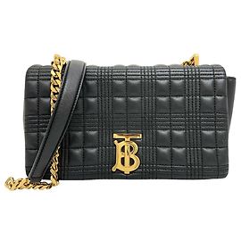 Burberry Leather Lola Small Chain Shoulder Bag Black