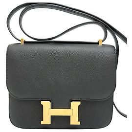 Hermès Hermes Constance Mini 18 Leather Shoulder Bag Black