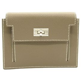 Hermès Hermes Kelly Pocket Compact Leather Wallet Grey