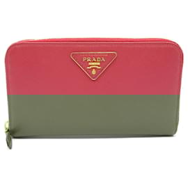 Prada-Prada Saffiano Leather Round Wallet-Pink