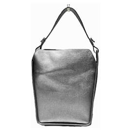 Balenciaga-Balenciaga Leather North South Shoulder Bag-Silvery