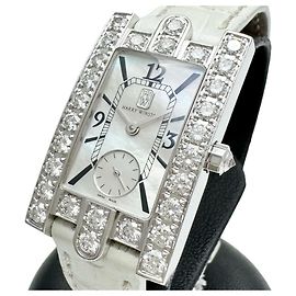 Reloj con bisel de diamante Harry Winston Avenue 310LQW Blanco