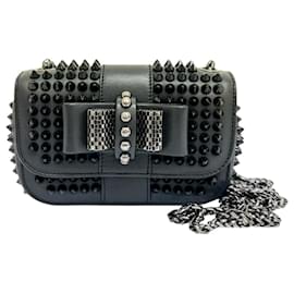 Christian Louboutin-Christian Louboutin Sweet Charity Studded Leather Shoulder Bag-Black