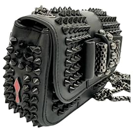 Christian Louboutin-Christian Louboutin Sweet Charity Studded Leather Shoulder Bag-Black