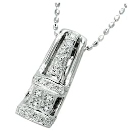 Autre Marque-K18WG Diamond Necklace White Gold-White