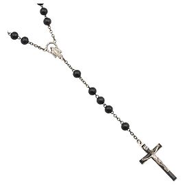 Dolce & Gabbana Rosary Necklace Silver/Black Silvery