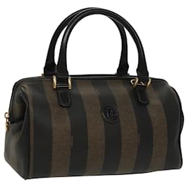 Fendi-Sac à main en toile Pecan FENDI marron noir or Auth 100100-Marron,Noir,Doré