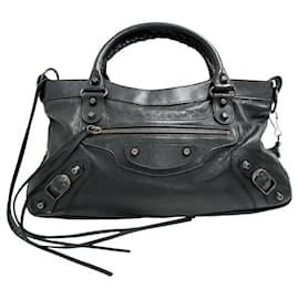Balenciaga-Balenciaga The First 2WAY Leather Handbag-Black
