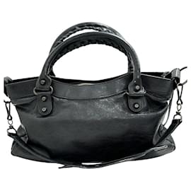 Balenciaga-Balenciaga The First 2WAY Leather Handbag-Black