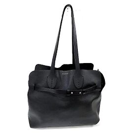 Burberry Leather Soft Belt Tote Bag Black