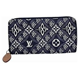 Louis Vuitton-Louis Vuitton Jacquard Canvas Zippy Wallet-Blue