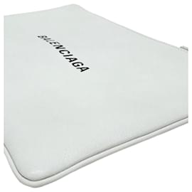 Balenciaga-Balenciaga Leather Clutch Bag White-White