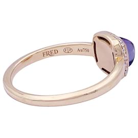Fred-Fred 'Sugar Loaf' ring in rose gold, diamonds, amethyst.-Other