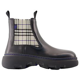 Botas Chelsea Creeper - Burberry - Couro - Preto Preto