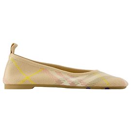 Bailarinas de punto para bebé 05 Check - Burberry - Nylon - Rosa Rosa