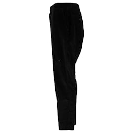 Ami-   Ami Paris High-Rise Cropped Trousers in Black Corduroy-Black