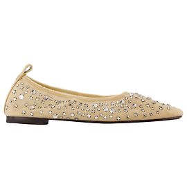 Crystal Ballerinas - Tory Burch - Nylon - Beige White