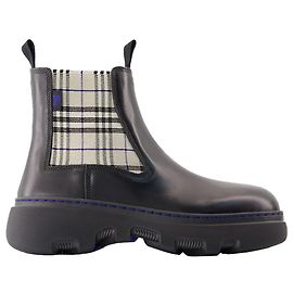 Bottines Chelsea Creeper - Burberry - Cuir - Noir Noir