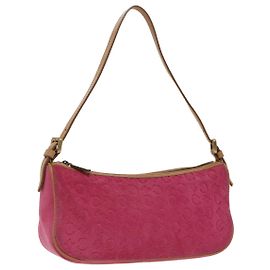 Céline CELINE C Macadam Canvas Accessory Pouch Gold Pink Auth 98355 Pink Golden