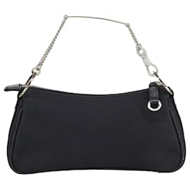 Christian Dior-Christian Dior Hand Bag Canvas Black Auth 98592-Black
