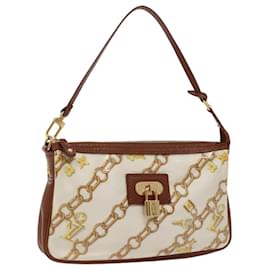 Louis Vuitton-LOUIS VUITTON Monogram Charm Pochette Accessoires Pouch White M95161 Auth hk1852-White