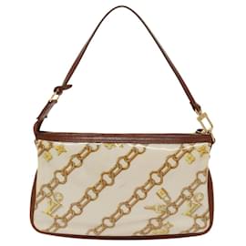 Louis Vuitton-LOUIS VUITTON Monogram Charm Pochette Accessoires Pouch White M95161 Auth hk1852-White