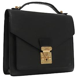 Louis Vuitton-LOUIS VUITTON Epi Monceau 28 Hand Bag Black M52122 LV Auth 98733-Black