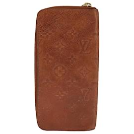 Louis Vuitton-LOUIS VUITTON Empreinte Zippy Wallet Vertical NBA Wallet Brown N60019 Auth 98593-Brown