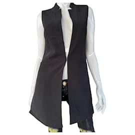 DKNY Black Polyester Vest Black