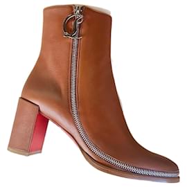 Christian Louboutin-ankle boots zip brown new-Brown