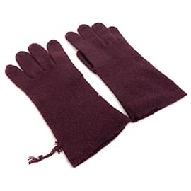 Hermès-Hermes Bordeaux Warm Gloves-Other