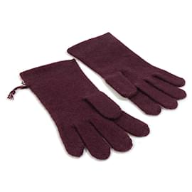 Hermès-Hermes Bordeaux Warm Gloves-Other