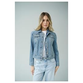 Gucci-Gucci denim jacket with floral logo lining-Multiple colors