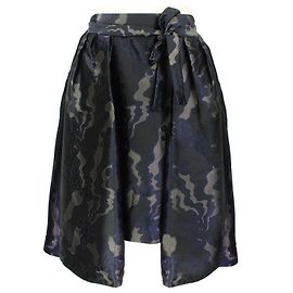 Jacquard-Cape-Rock Dries Van Noten Schwarz Blau Anthrazitgrau