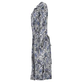Gucci- Gucci Floral Print Midi Wrap Dress in Multicolor Viscose-Multiple colors