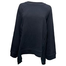 Sudadera con paneles plisados MM6 Maison Martin Margiela en algodón negro Negro