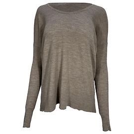 The row Der Rundhals-Pullover Row aus brauner Wolle Braun Rot