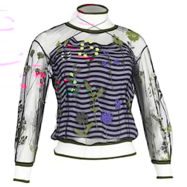 Fendi-Fendi Mesh Embroidered Blouse in Multicolor Nylon-Multiple colors