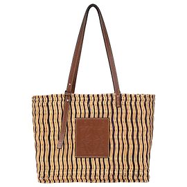 Bolsa tote pequena Loewe x Paula Ibiza em ráfia multicolorida e couro Multicor