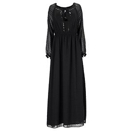 Maxikleid mit langen Ärmeln aus schwarzem Polyester Swiss Dot von Altuzarra x Target Schwarz