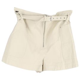 Bermuda Parana com cinto em algodão-linho branco da Isabel Marant Étoile Branco Cru