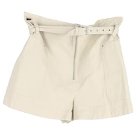 Isabel Marant-Isabel Marant Étoile Parana Belted Shorts in White Cotton-Linen -White,Cream