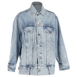 Khaite Grizzo Jeansjacke aus blauer Baumwolle Blau Hellblau